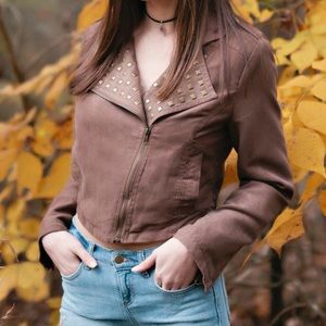 GB Brown jacket with metallic embellishments